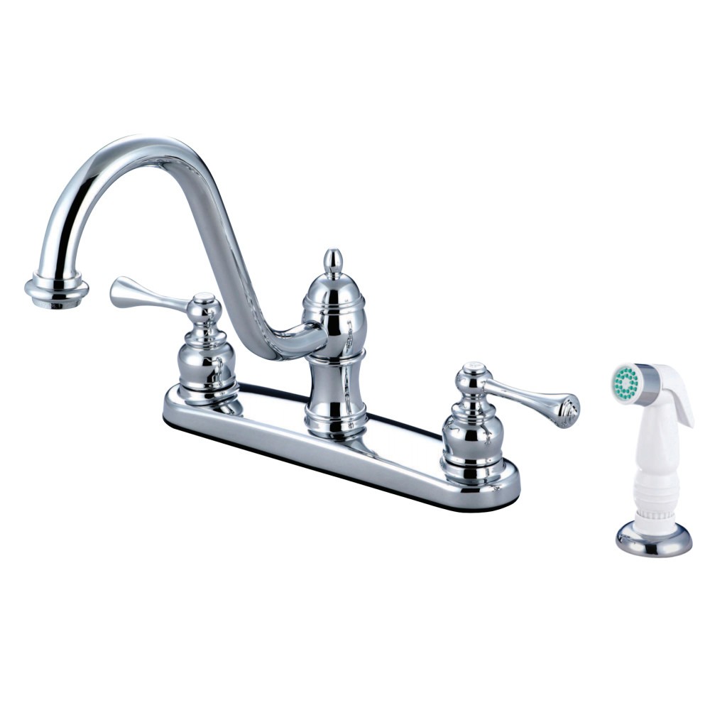 KINGSTON BRASS KB311BL 8-INCH CENTERSET KITCHEN FAUCET WITH SIDESPRAY
