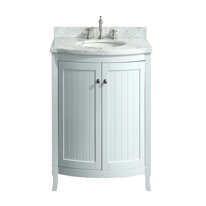 Eviva Evvn04 24wh Odessa Zinx 24 Inch Bathroom Vanity With White Carrera Marble Counter Top And Porcelain Sink - 24 Inch Bathroom Vanity Sinks