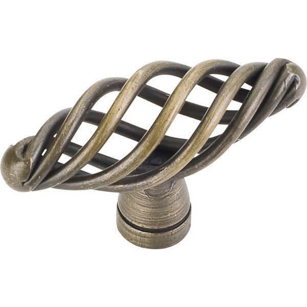 HARDWARE RESOURCES I350 JEFFREY ALEXANDER ZURICH COLLECTION 2 INCH OVERALL LENGTH TWISTED IRON CABINET KNOB