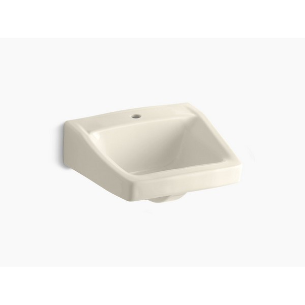 KOHLER K-1722-47 CHESAPEAKE 14 INCH WALL MOUNTED BATHROOM SINK WITH 1 HOLE DRILLED AND OVERFLOW