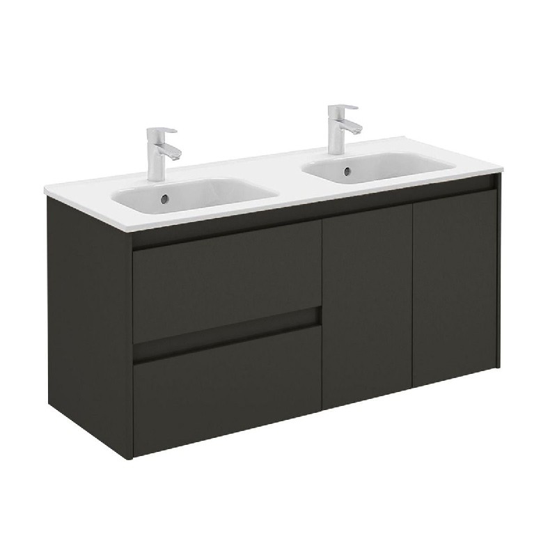 WS BATH COLLECTIONS AMBRA 120 DBL 47 1/2 INCH WALL MOUNT OR FREESTANDING BATHROOM VANITY WITH DOUBLE SINK