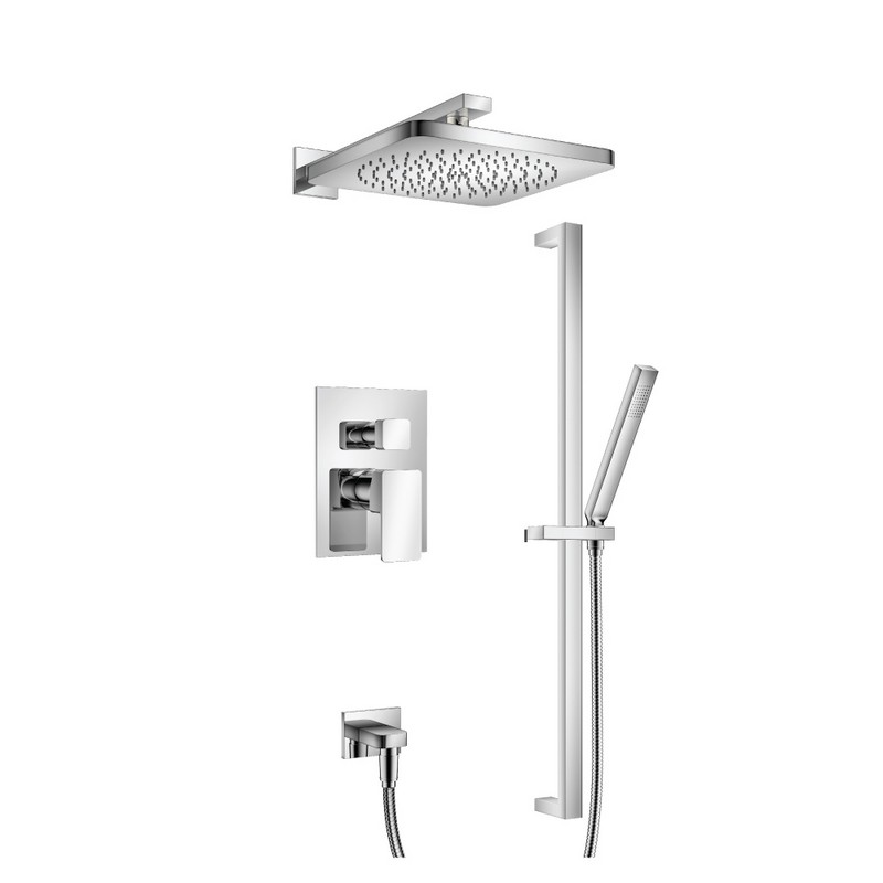 ISENBERG 196.3350CP SERIE 196 TWO OUTPUT SHOWER SET WITH SHOWER HEAD, HAND HELD AND SLIDE BAR