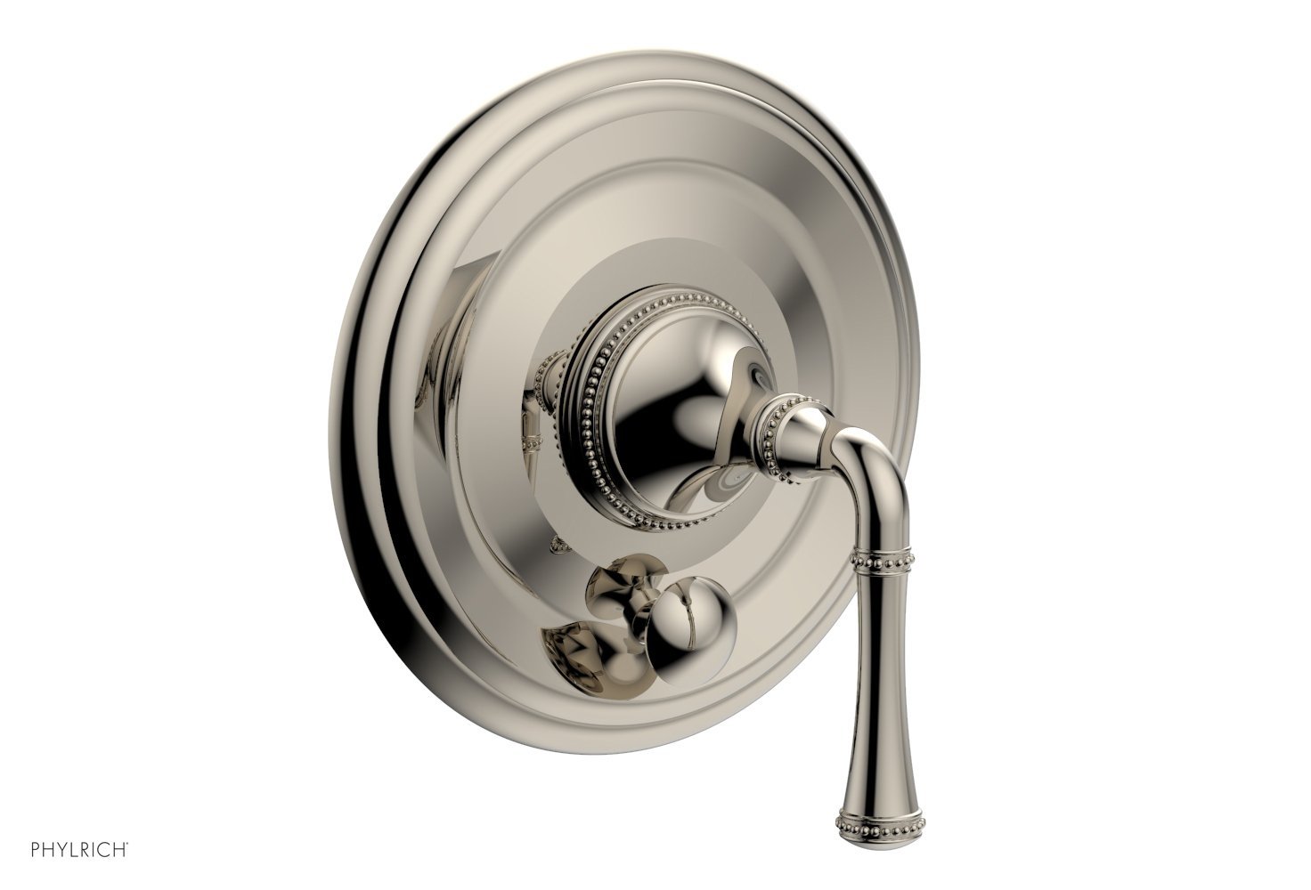 PHYLRICH 4-129/014 BEADED WALL MOUNT PRESSURE BALANCE SHOWER PLATE WITH DIVERTER AND LEVER HANDLE
