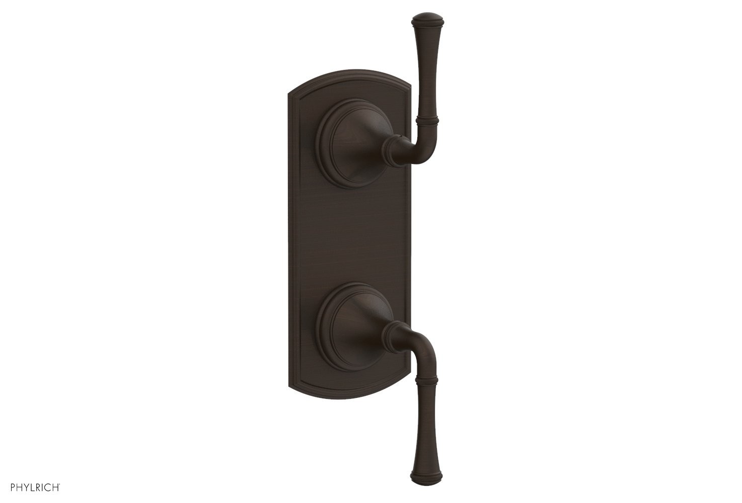PHYLRICH 4-136/11B COINED WALL MOUNT TWO LEVER HANDLES MINI THERMOSTATIC VALVE WITH VOLUME CONTROL OR DIVERTER TRIM