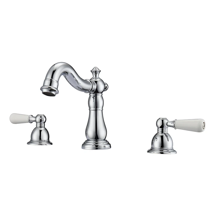 BARCLAY LFW104-PL ALDORA 6 INCH THREE HOLES DECK MOUNT WIDESPREAD BATHROOM FAUCET WITH PORCELAIN LEVER HANDLES