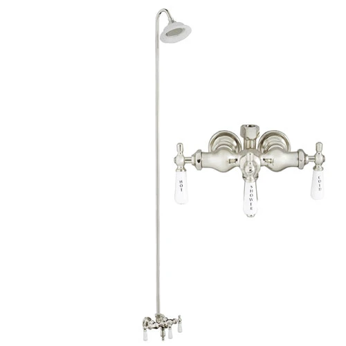 BARCLAY 4011-PL WALL MOUNT LEVER HANDLES ACRYLIC TUB FILLER WITH SUNFLOWER SHOWERHEAD AND DIVERTER