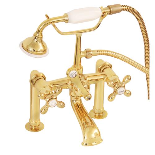 POLISHED BRASS CLAWFOOT TUB FILLER with POR LEVER/PL 