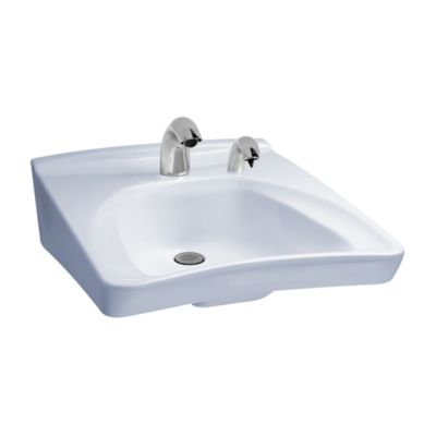 TOTO LT308A COMMERCIAL 20-1/2 X 27 INCH WALL-MOUNT WHEELCHAIR USER'S LAVATORY ONLY WITH SINGLE HOLE RIGHT SIDE SOAP HOLE
