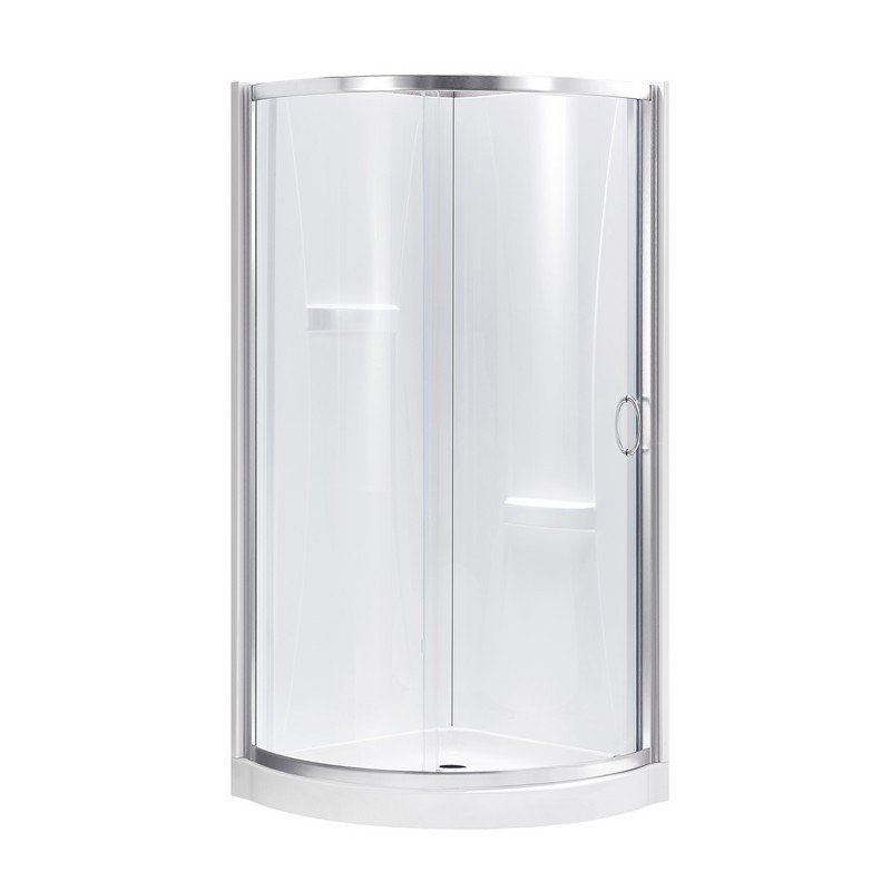 OVE DECORS 15SKA-BRE34-AC BREEZE 34 INCH SHOWER KIT WITH GLASS PANELS, WALLS AND BASE INCLUDED