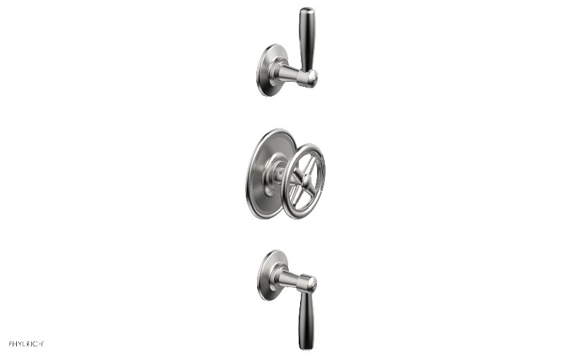 PHYLRICH 4-613 WORKS WALL MOUNT THREE HANDLES THERMOSTATIC VALVE WITH VOLUME CONTROL