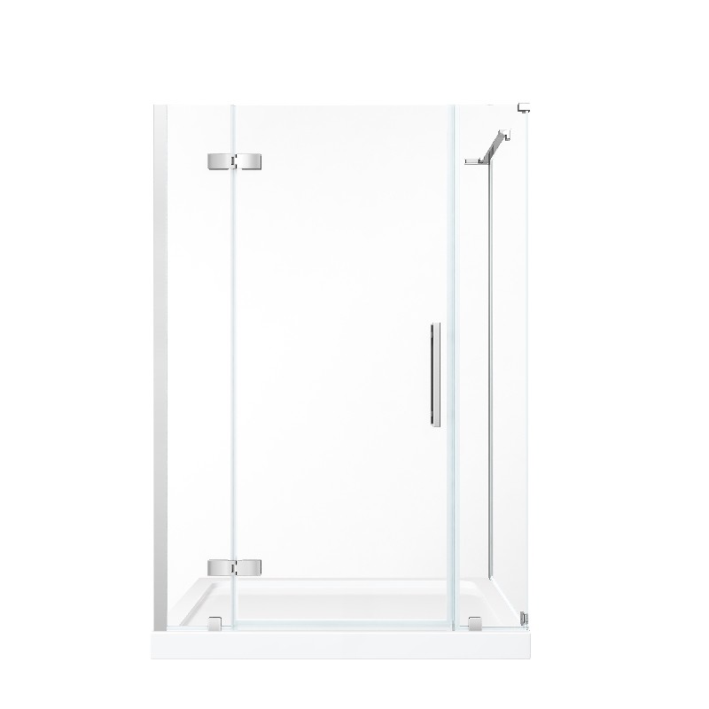 OVE DECORS TA1431180 ENDLESS TAMPA 54 INCH CORNER FRAMELESS HINGE SHOWER DOOR WITH BASE
