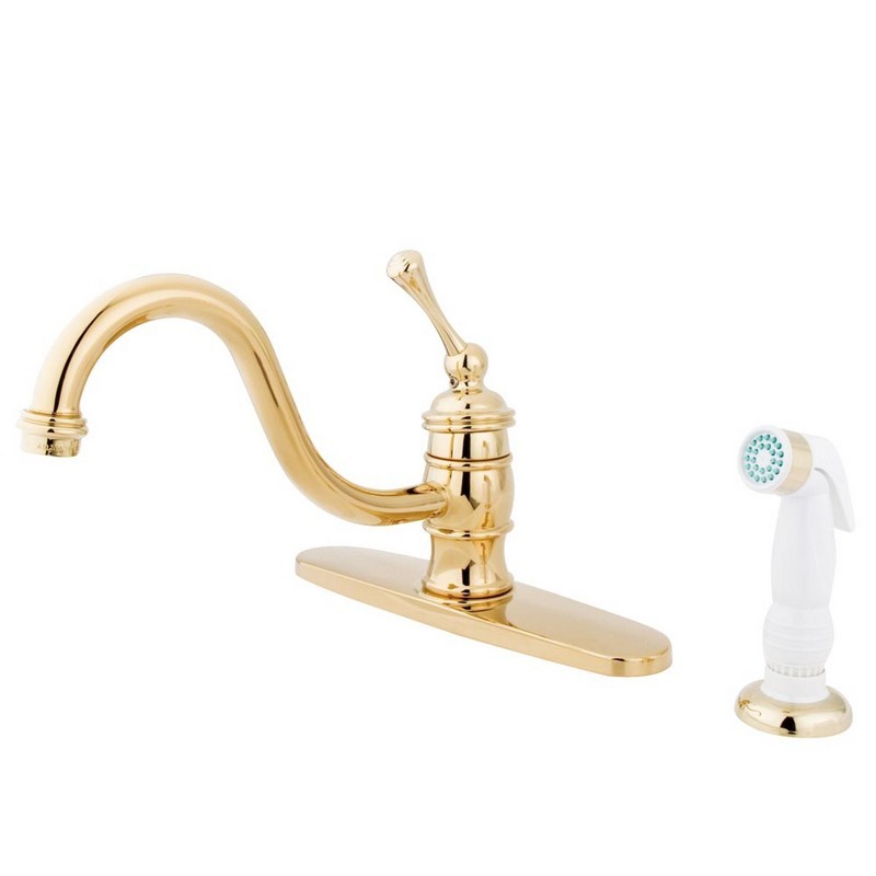 KINGSTON BRASS KB3572BL VINTAGE SINGLE HANDLE 8-INCH KITCHEN FAUCET WITH SPRAYER