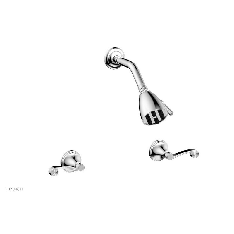 PHYLRICH D3206 3RING WALL MOUNT SHOWER SET WITH TWO CURVED LEVER HANDLES