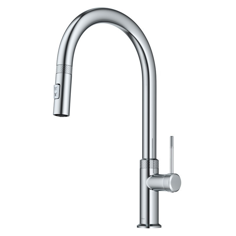 KRAUS KPF-2654CH OLETTO 17-3/8 INCH MODERN INDUSTRIAL PULL-DOWN SINGLE HANDLE KITCHEN FAUCET