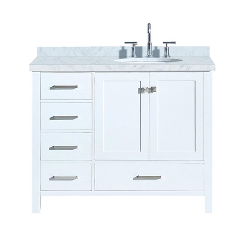 Ariel A043s R Vo Wht Cambridge 43 Inch, 48 Inch Vanity Top With Offset Sink
