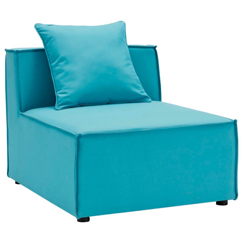 MODWAY EEI-4209-TUR SAYBROOK 34 1/2 INCH OUTDOOR PATIO UPHOLSTERED SECTIONAL SOFA ARMLESS CHAIR