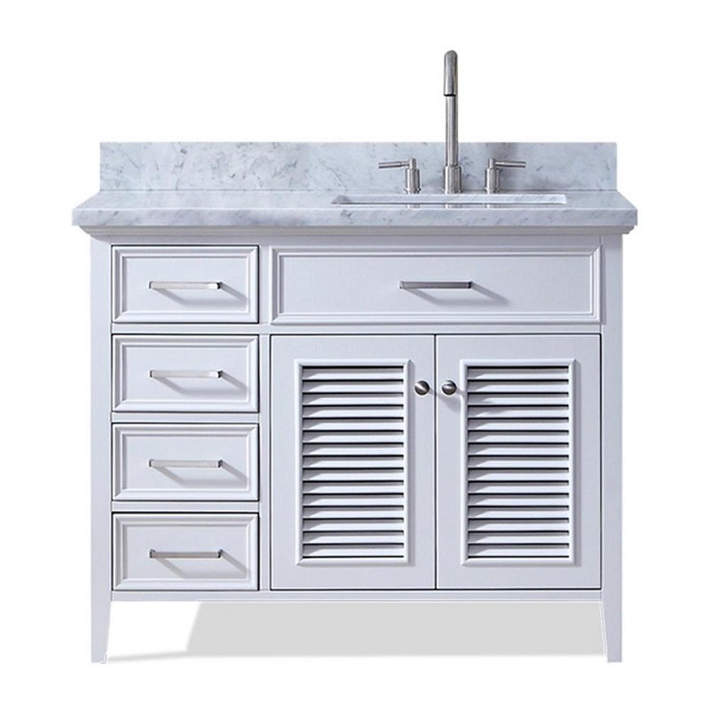 Ariel D043s R Vo Wht Kensington 43 Inch, Bathroom Vanity With Right Offset Sink 60 Inch