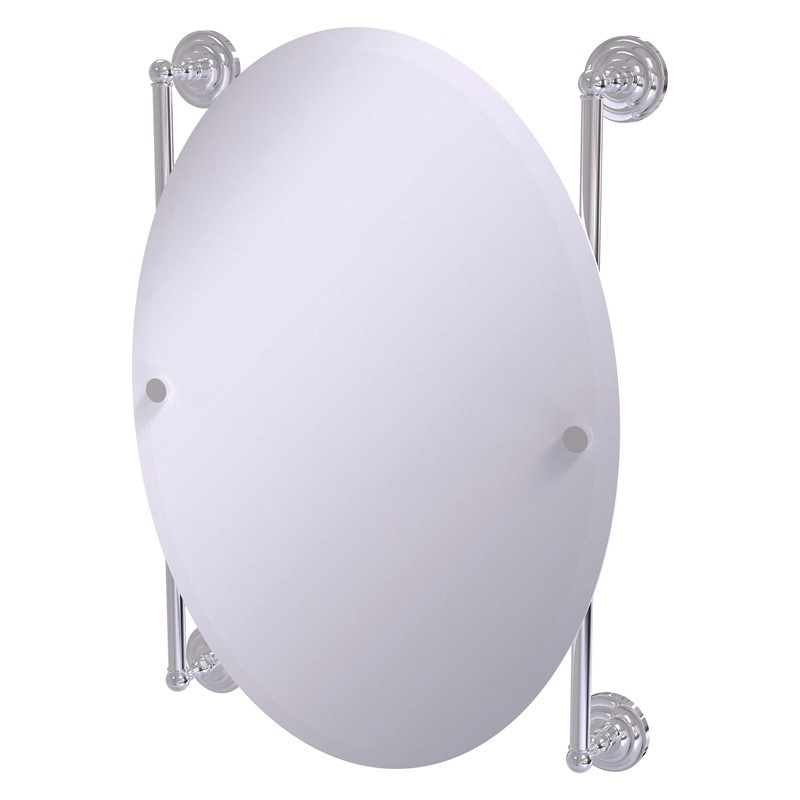 ALLIED BRASS QN-27-91 QUE NEW 21 INCH OVAL FRAMELESS RAIL MOUNTED MIRROR