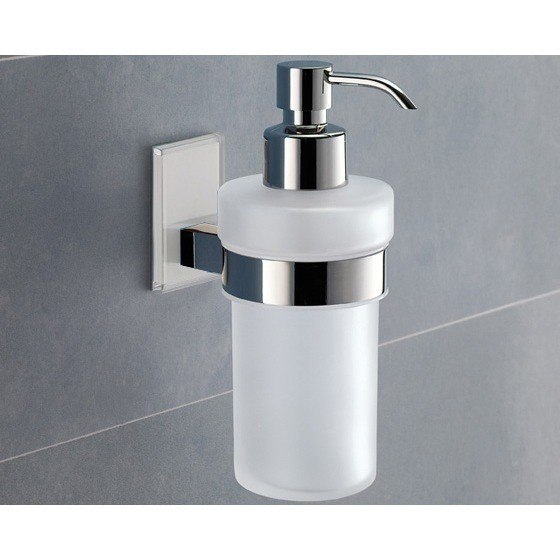 GEDY 7881-02 MAINE WALL MOUNTED FROSTED GLASS SOAP DISPENSER WITH MOUNTING