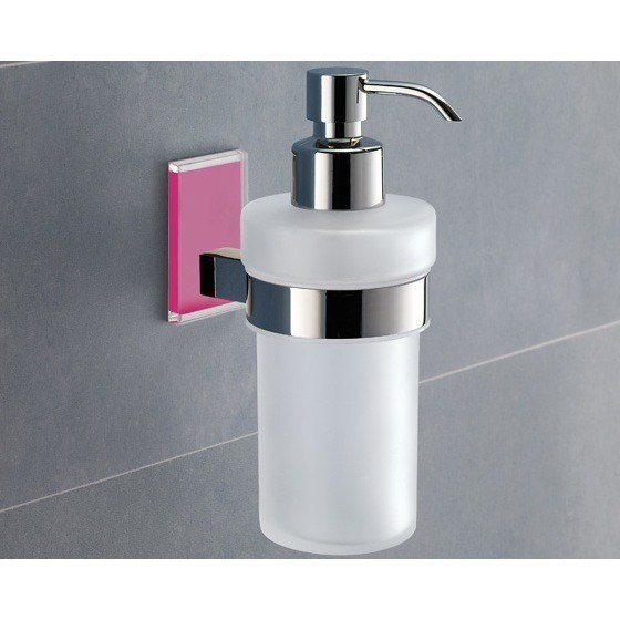 GEDY 7881-76 MAINE WALL MOUNTED FROSTED GLASS SOAP DISPENSER WITH MOUNTING
