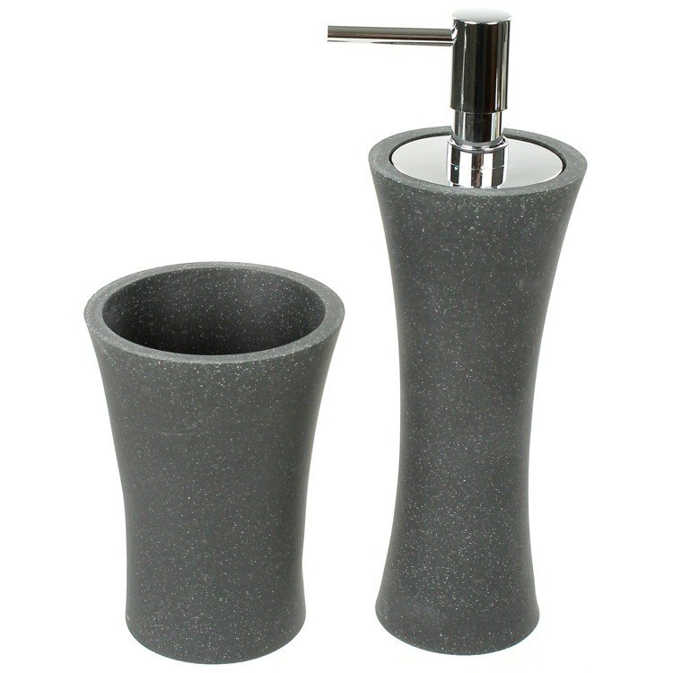 GEDY AU500-14 AUCUBA SOAP DISPENSER AND TOOTHBRUSH HOLDER ACCESSORY SET