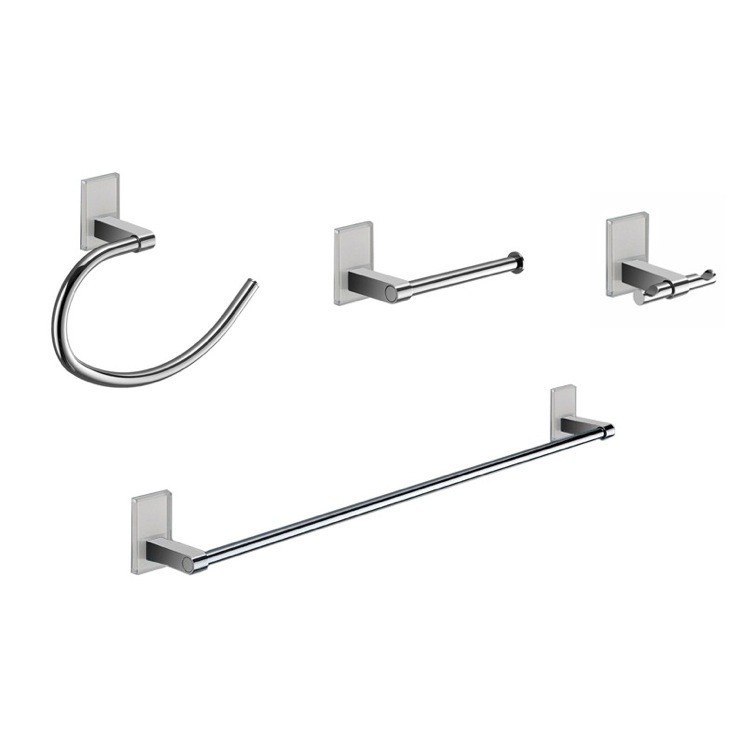 GEDY MNE1800-02 MAINE AND CHROME 4 PIECE ACCESSORY HARDWARE SET