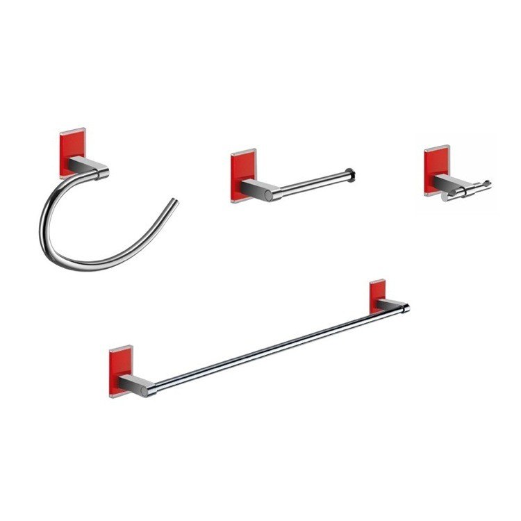 GEDY MNE1800-06 MAINE AND CHROME 4 PIECE ACCESSORY HARDWARE SET