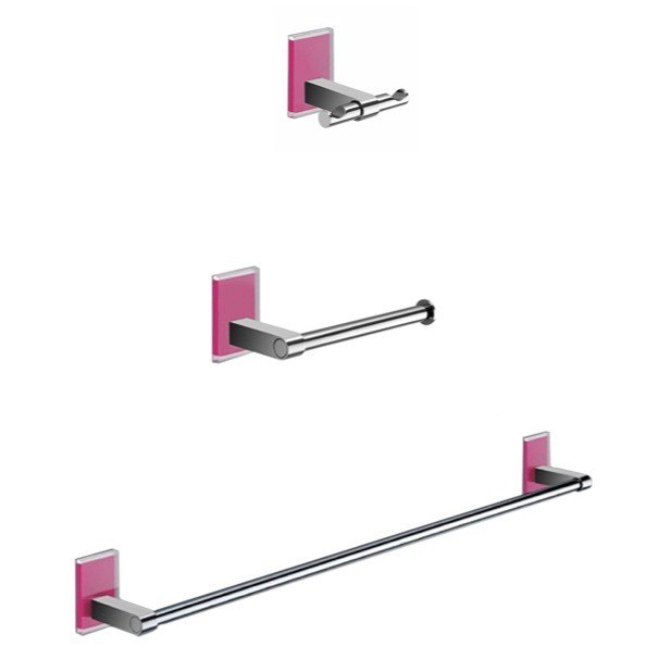 GEDY MNE321-76 MAINE WALL MOUNTED 3 PIECE AND CHROME ACCESSORY SET