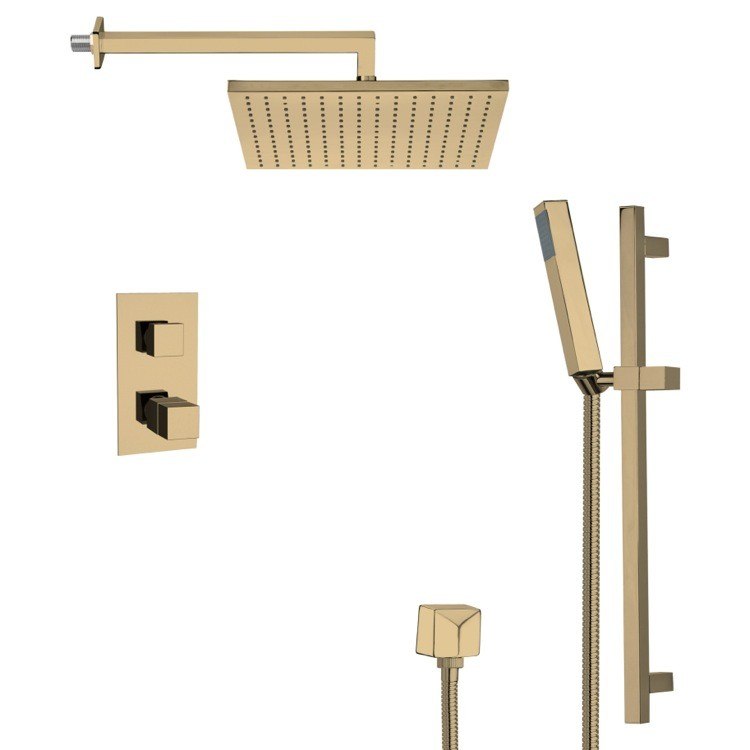 REMER SFR7403 RENDINO MODERN THERMOSTATIC SHOWER FAUCET WITH SLIDE RAIL