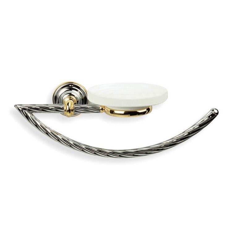 STILHAUS G79-02 GIUNONEBRASS TOWEL RING WITH SOAP DISH