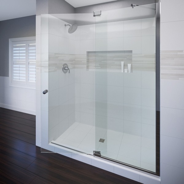 BASCO CANA-935-60 CANTOUR FRAMELESS SWING SHOWER DOOR AND PANEL, FITS 54.06 TO 60 INCH OPENING