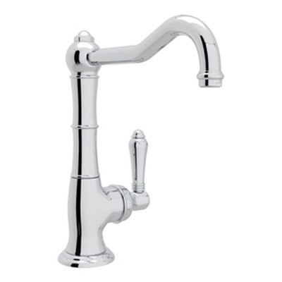 ROHL A3650/6.5LM-2 COUNTRY CINQUANTA SINGLE HOLE COLUMN SPOUT BAR/FOOD PREP FAUCET WITH METAL LEVER